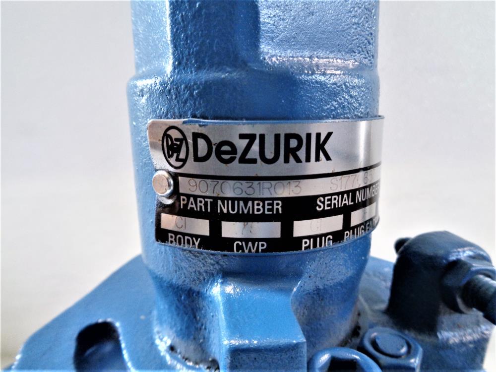 Dezurik 4" Cast Iron Plug Valve, 2-Way, PEC Style, #9070631R013